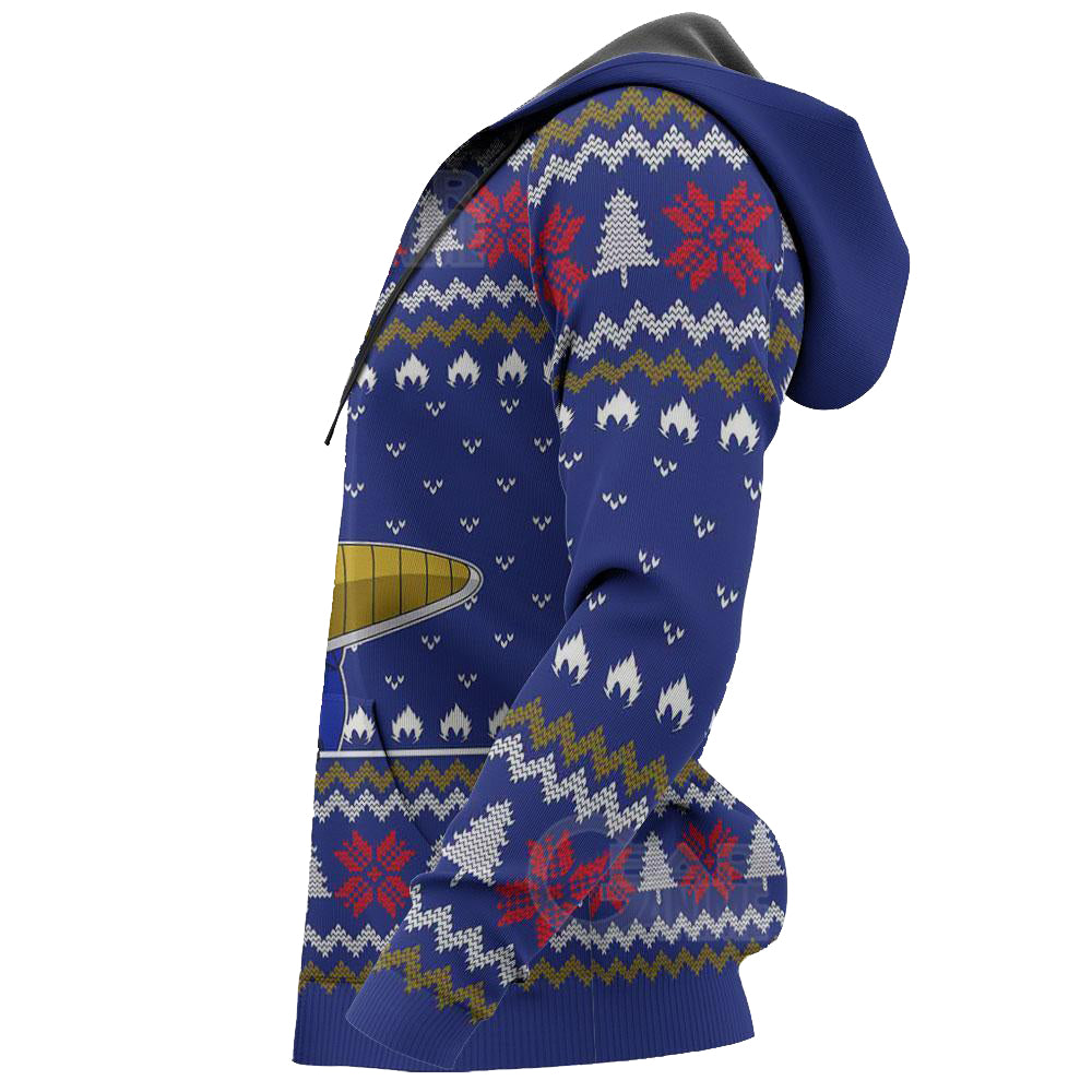 Vegeta Ugly Christmas It's Over Funny DBZ Xmas Hoodie Shirts
