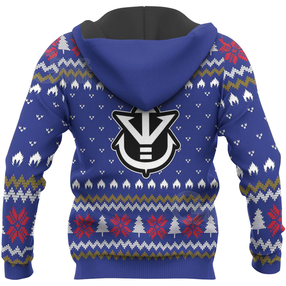 Vegeta Ugly Christmas It's Over Funny DBZ Xmas Hoodie Shirts
