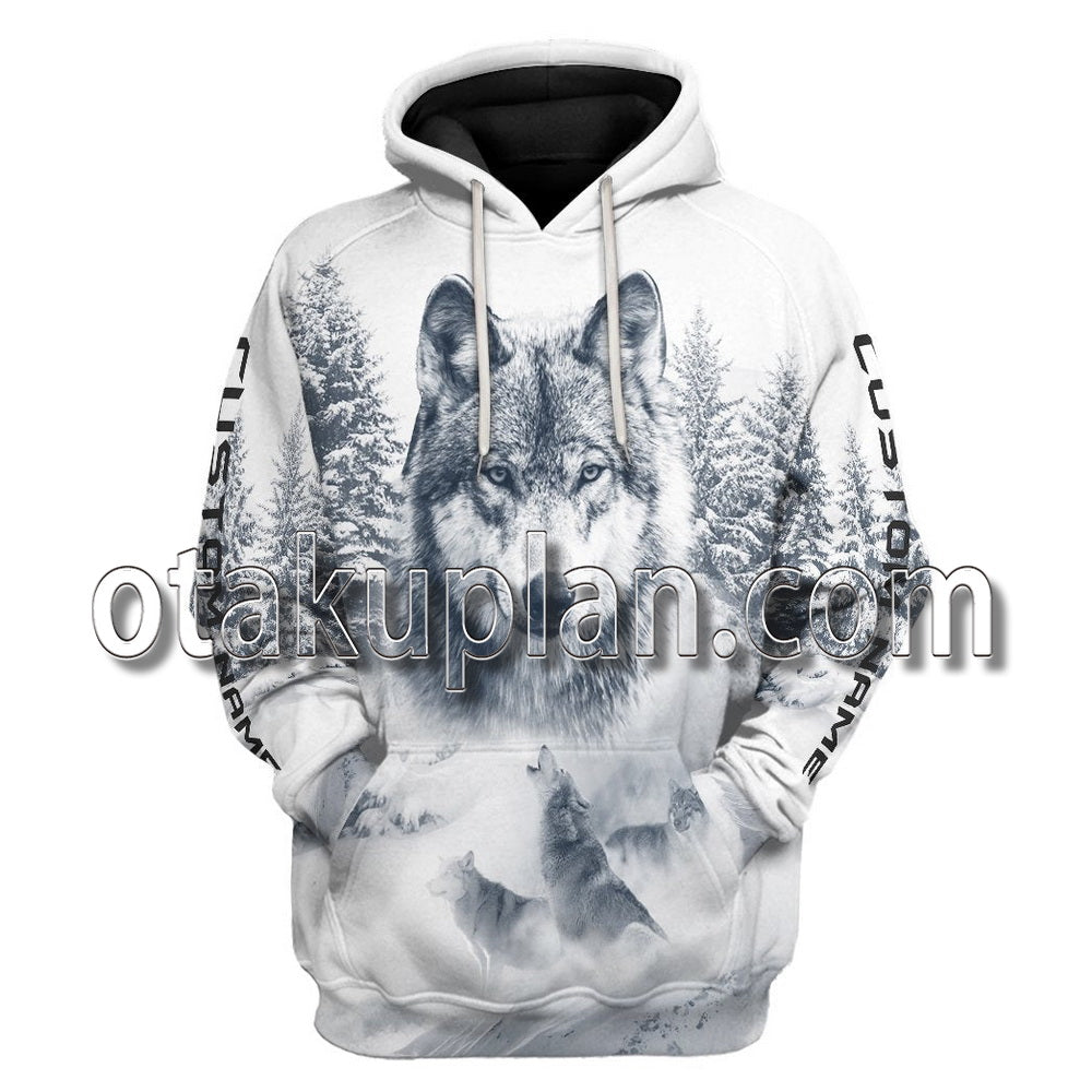 Wolf Snow Custom Name T-Shirt / Hoodie