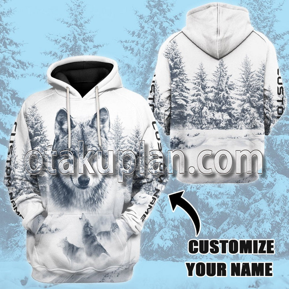 Wolf Snow Custom Name T-Shirt / Hoodie