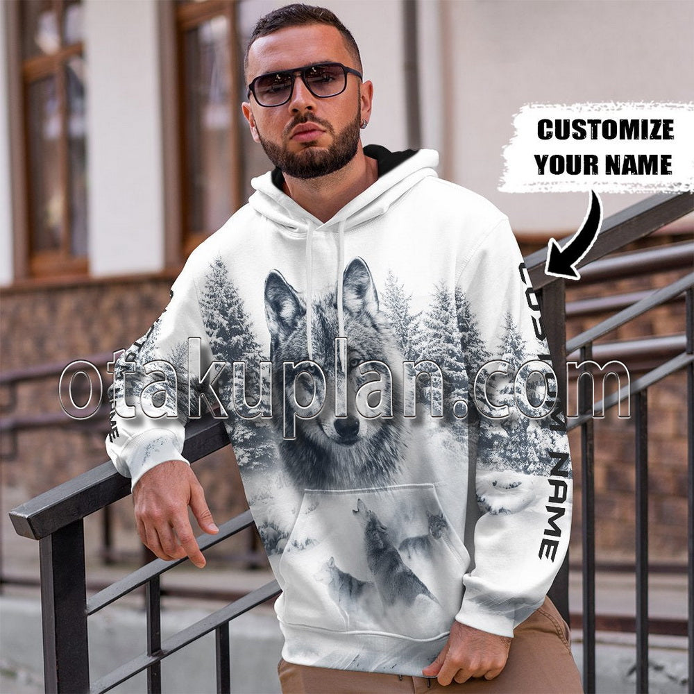 Wolf Snow Custom Name T-Shirt / Hoodie