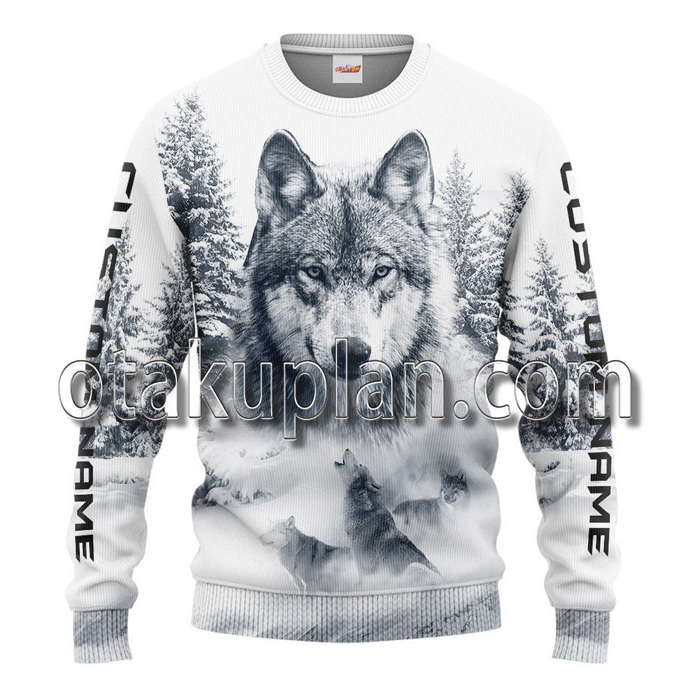 Wolf Snow Custom Name T-Shirt / Hoodie