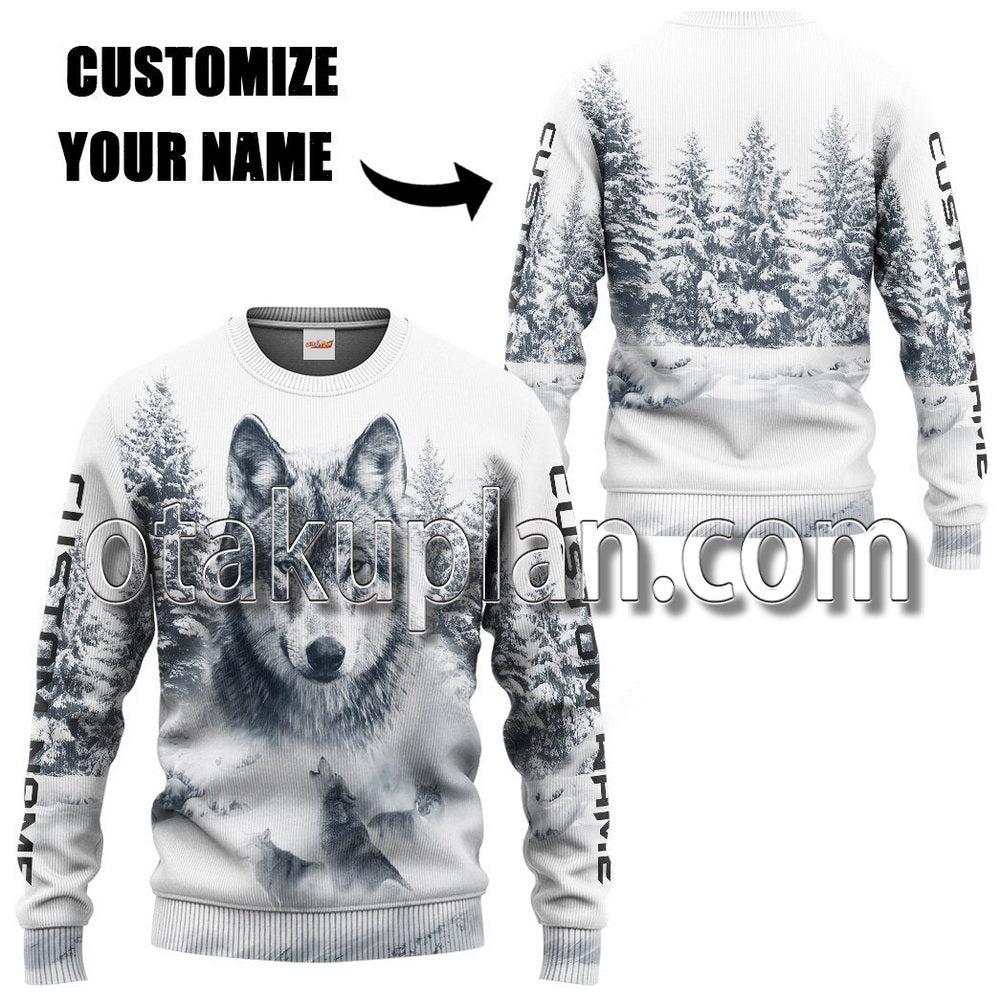 Wolf Snow Custom Name T-Shirt / Hoodie