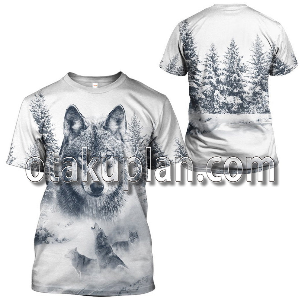 Wolf Snow Custom Name T-Shirt / Hoodie