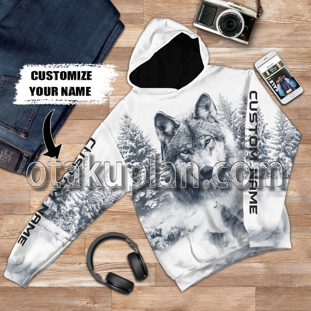 Wolf Snow Custom Name T-Shirt / Hoodie