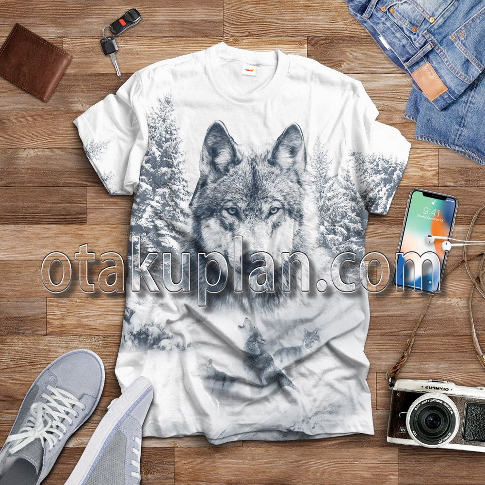 Wolf Snow Custom Name T-Shirt / Hoodie